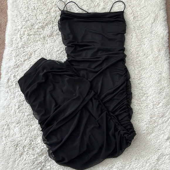 Urban Planet Mesh Ruched Midi Dress - Picture 2 of 4